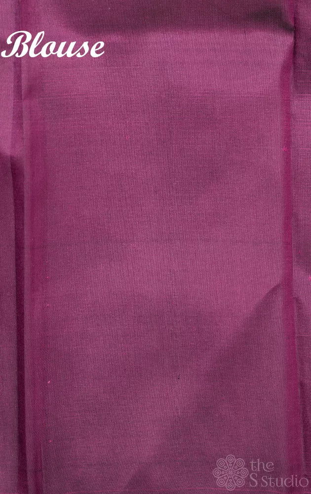 Light green floral digital printed kanchipuram silk saree with double pallu