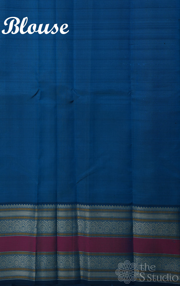 Light blue thread work kanjivaram saree