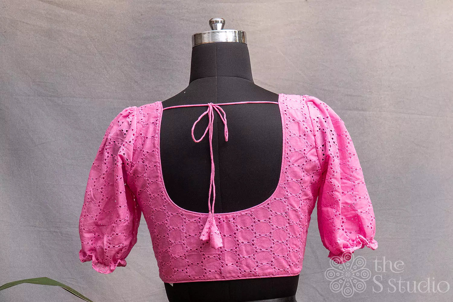 Pink hakoba cotton readymade blouse