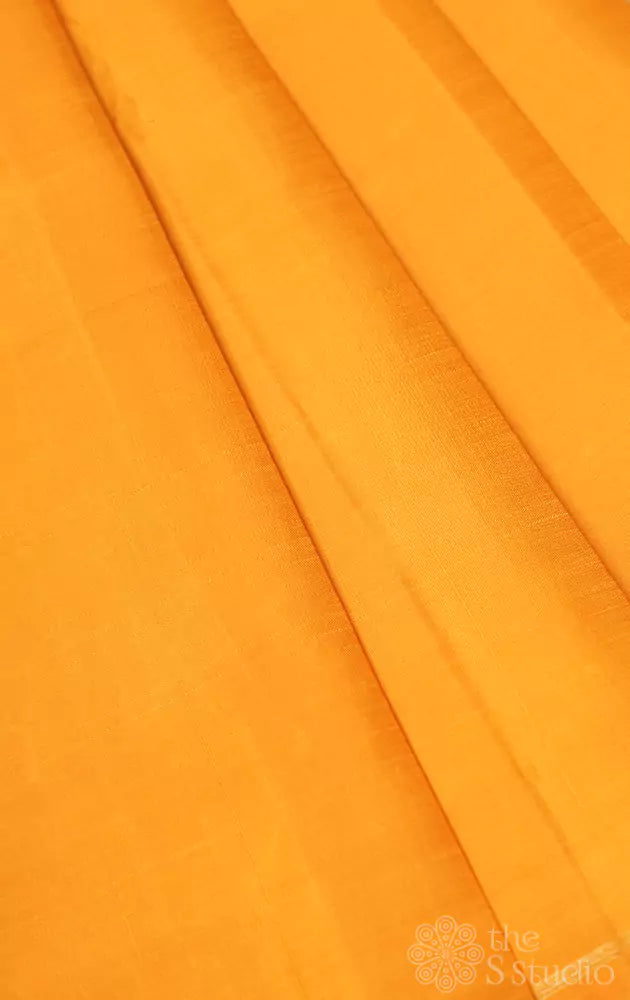 Mustard Plain Kanchi Silk Blouse Fabric