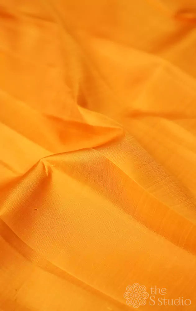 Mustard Plain Kanchi Silk Blouse Fabric
