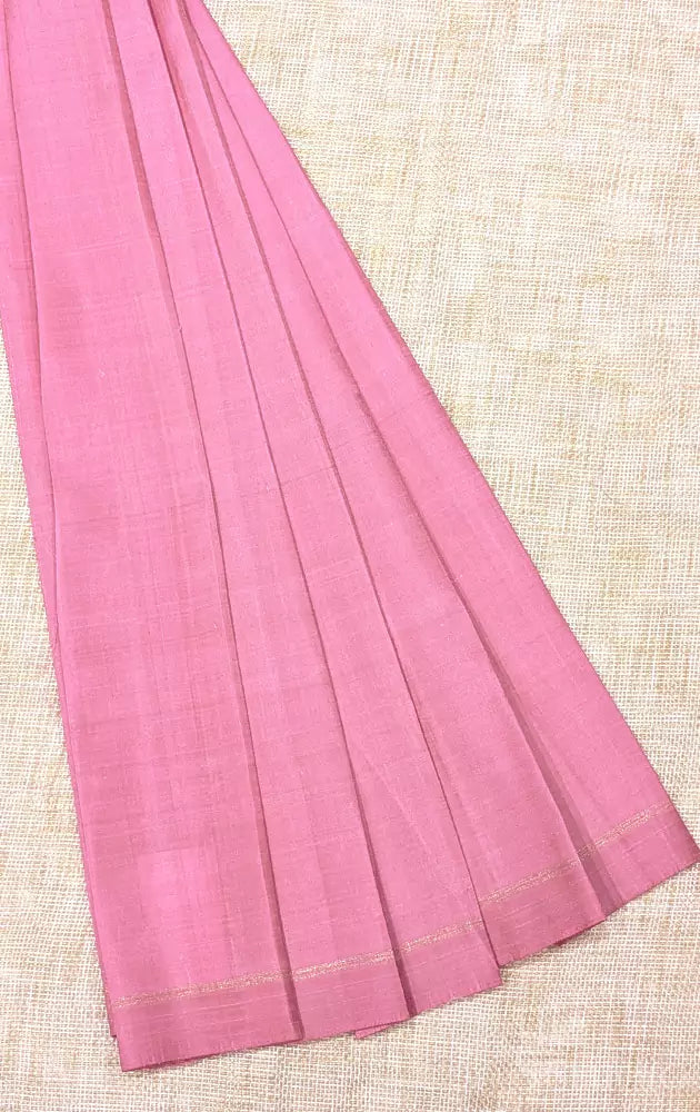 Onion pink zari kanchi silk blouse fabric