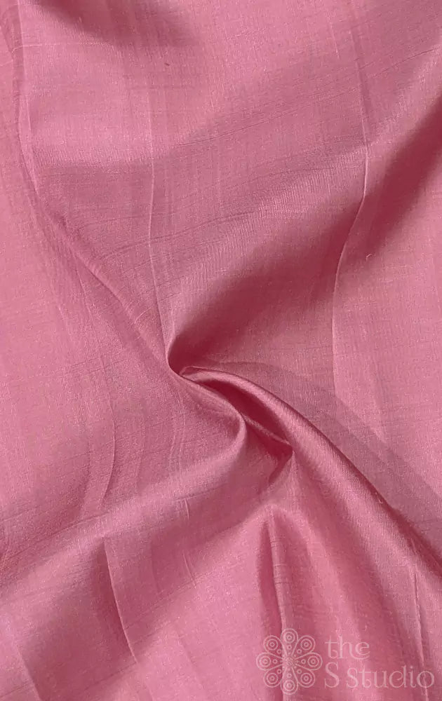 Onion pink zari kanchi silk blouse fabric