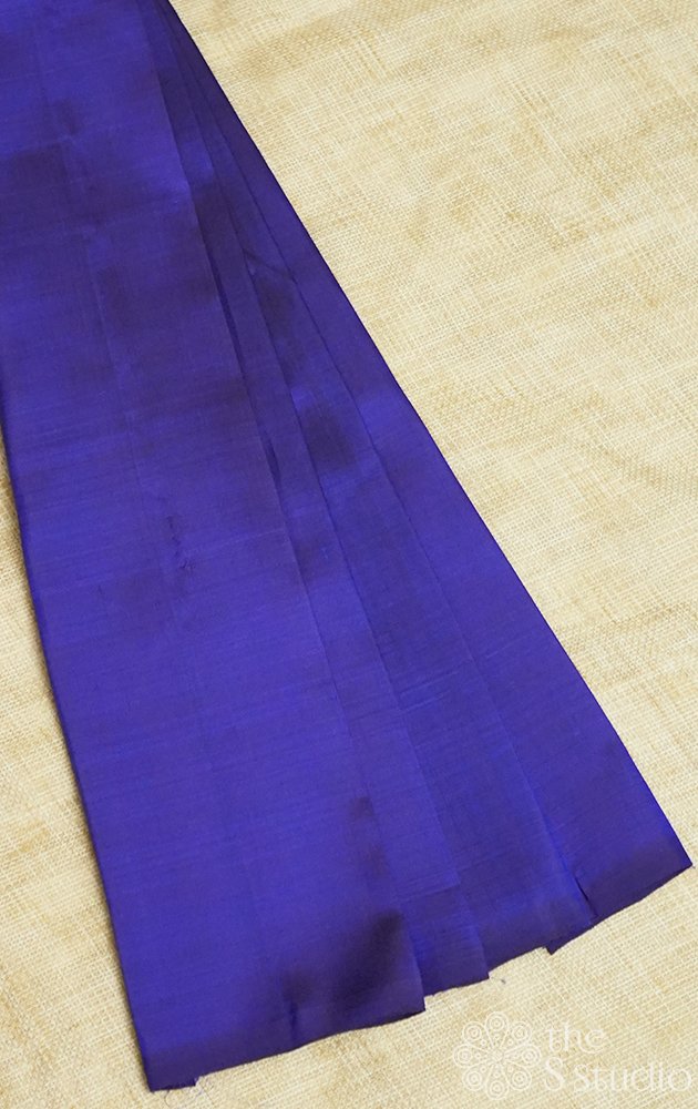 Navy blue kanchi silk fabric