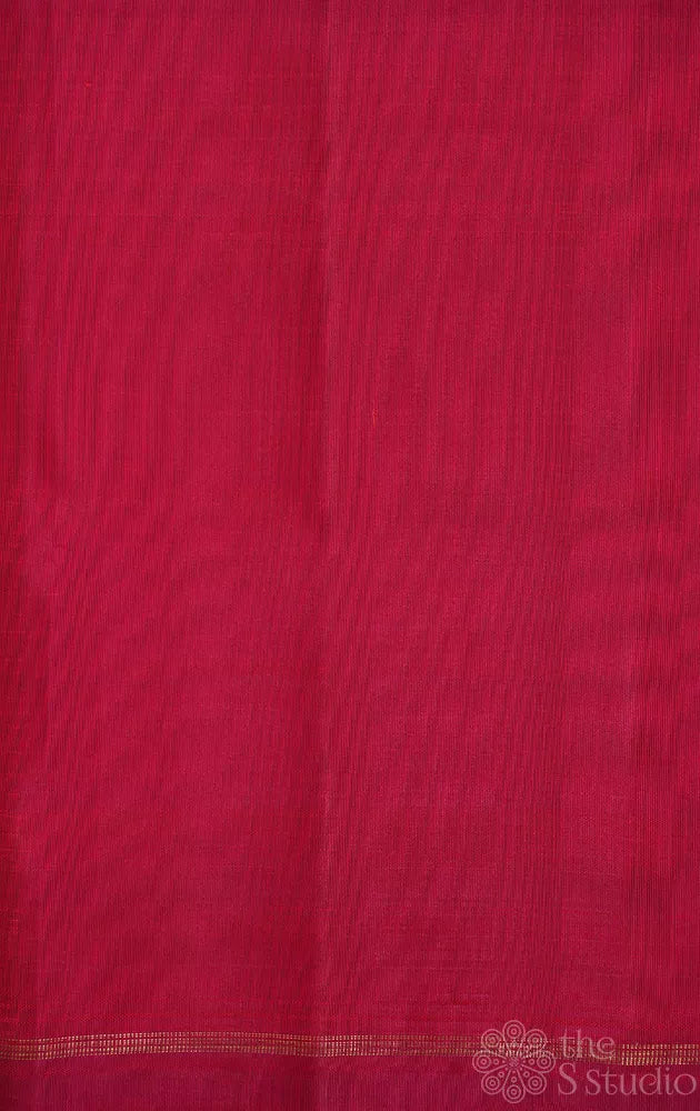 Pinkish red plain kanchi silk blouse material