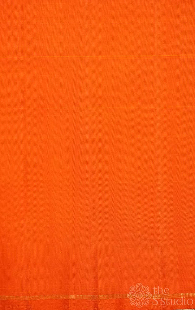 Orange kanchipuram silk blouse material