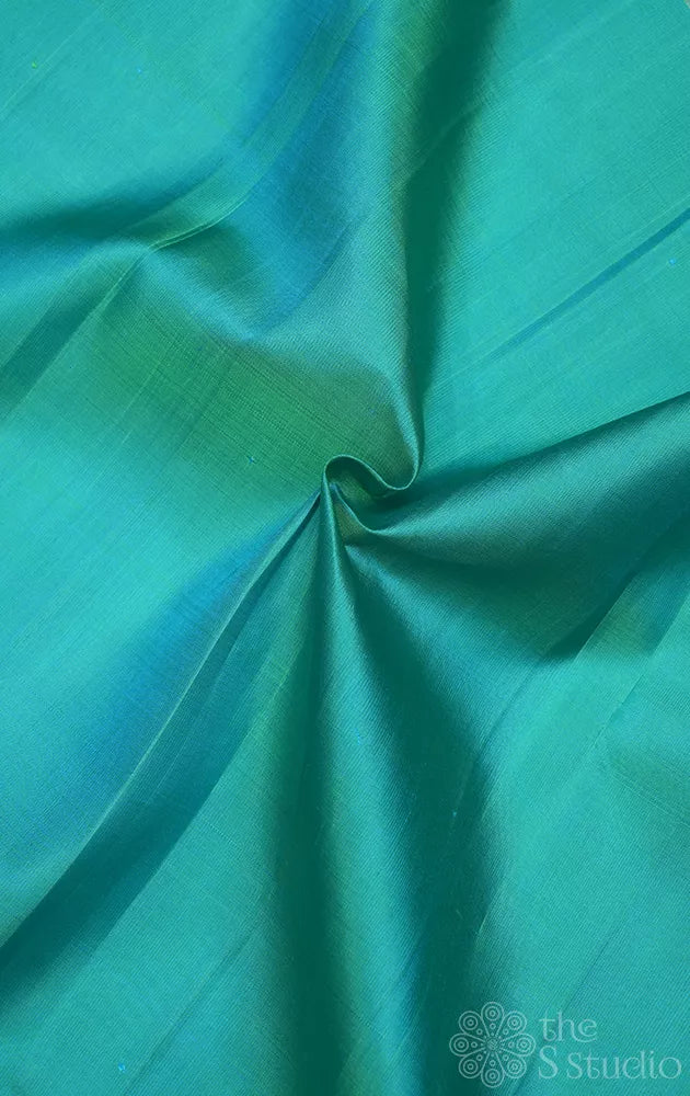 Rexona green kanchi silk blouse fabric