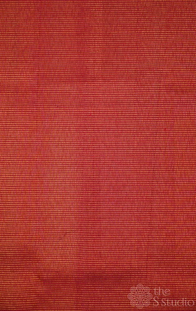 Maroonish red kanchi silk blouse material with thin zari lines