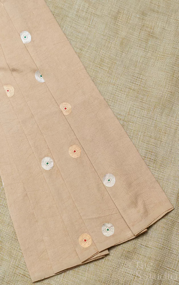 Beige banarasi chiniya silk blouse material