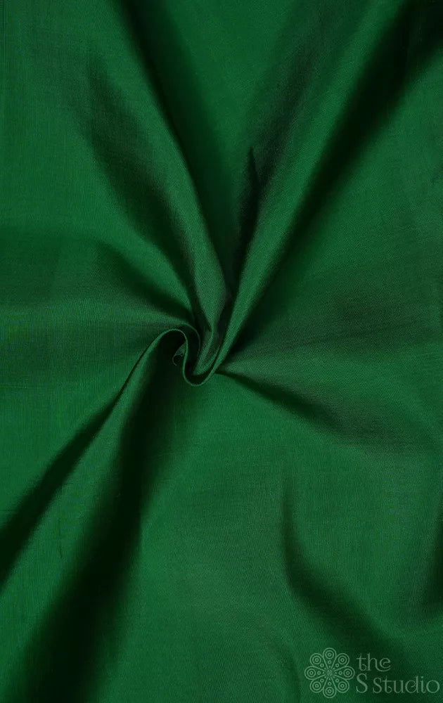 Green plain kanchi silk blouse material