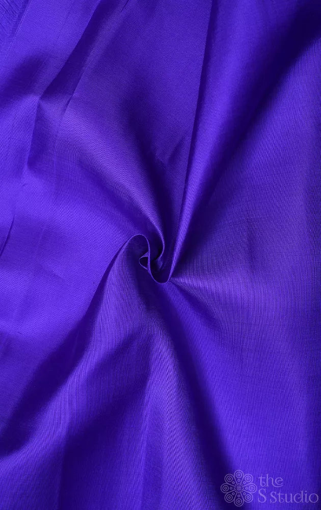 Royal blue plain kanchi silk blouse material