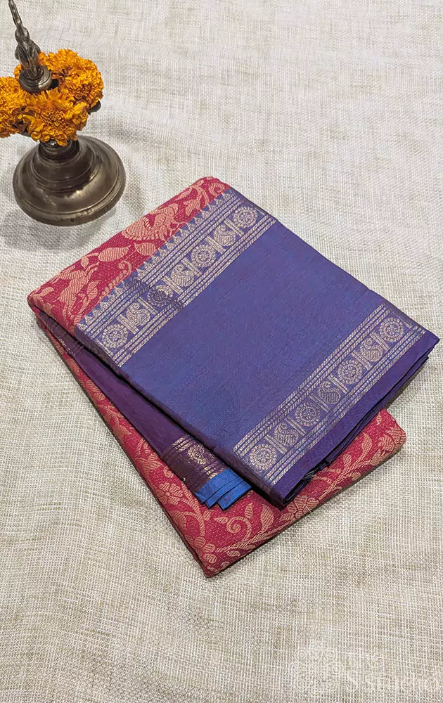 Vansingaram kanchi cotton saree with rettaipet border - Pack of 5