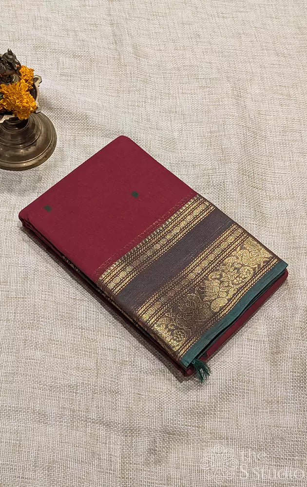 Kanchi cotton saree with rettaipet zari border - Pack of 5