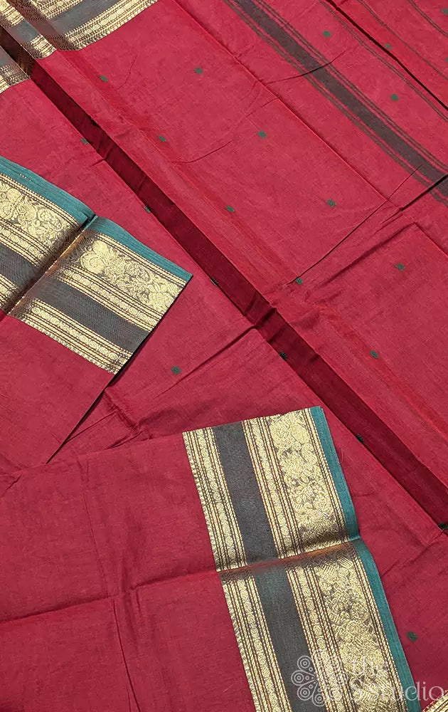 Kanchi cotton saree with rettaipet zari border - Pack of 5