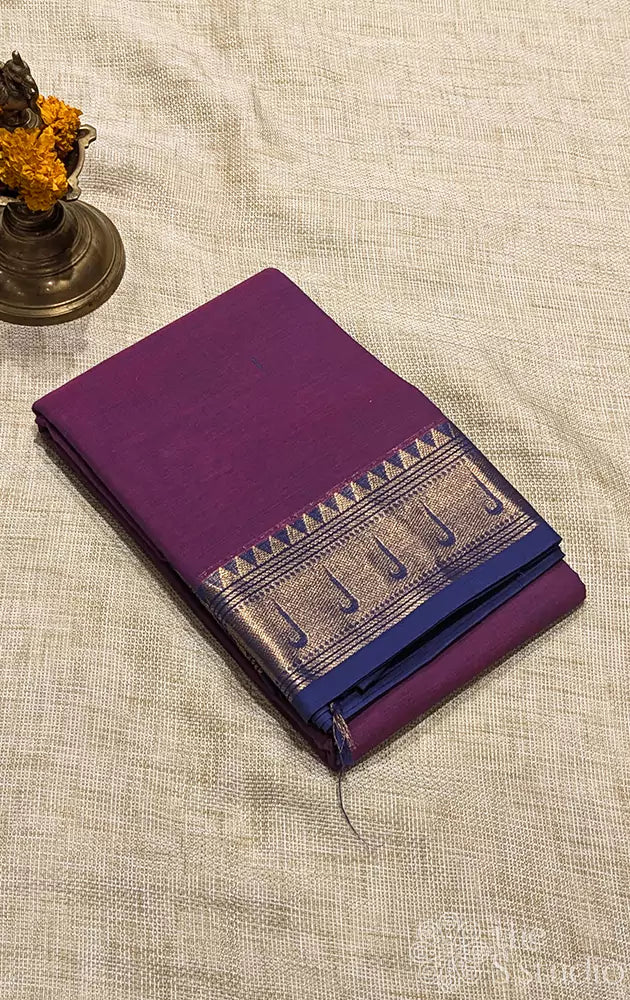 Kanchi cotton saree with paithani border - Pack of 5