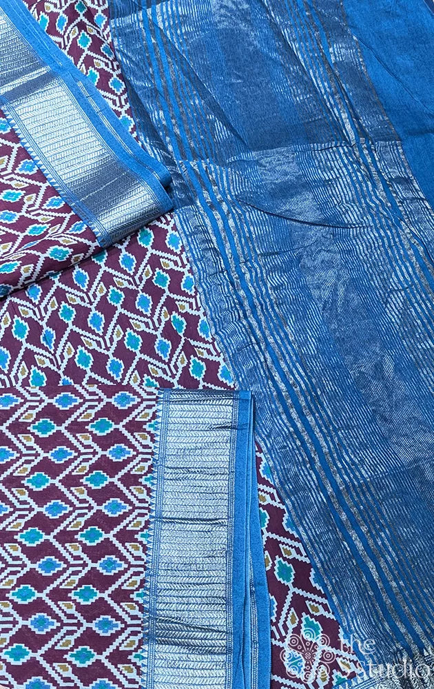 Semi silk saree with zig zag pattern - Pack of 3