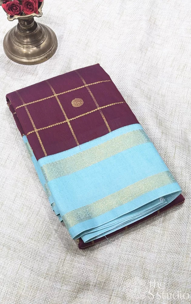 Semi silk saree with zari checks - Pack of 5
