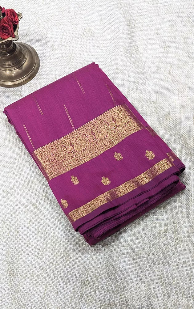 Semi silk saree with zari border and buttas - Pack of 5