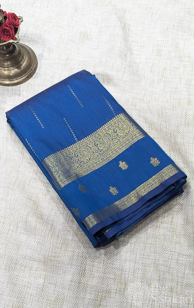 Semi silk saree with zari border and buttas - Pack of 5