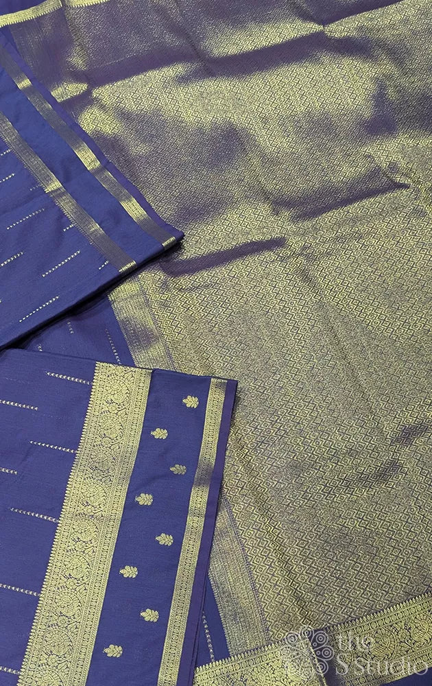 Semi silk saree with zari border and buttas - Pack of 5