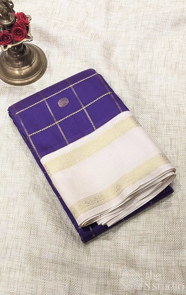 Semi silk saree with checks and rettaipet border - Pack of 3