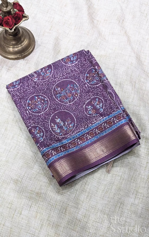 Semi silk saree with small round motis - Pack of 5