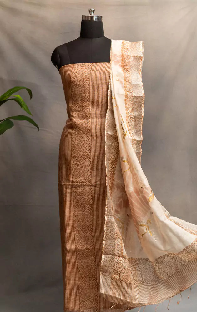 Brown pure linen salwar suit by The S Studio Brown pure linen salwar suit by The S Studio