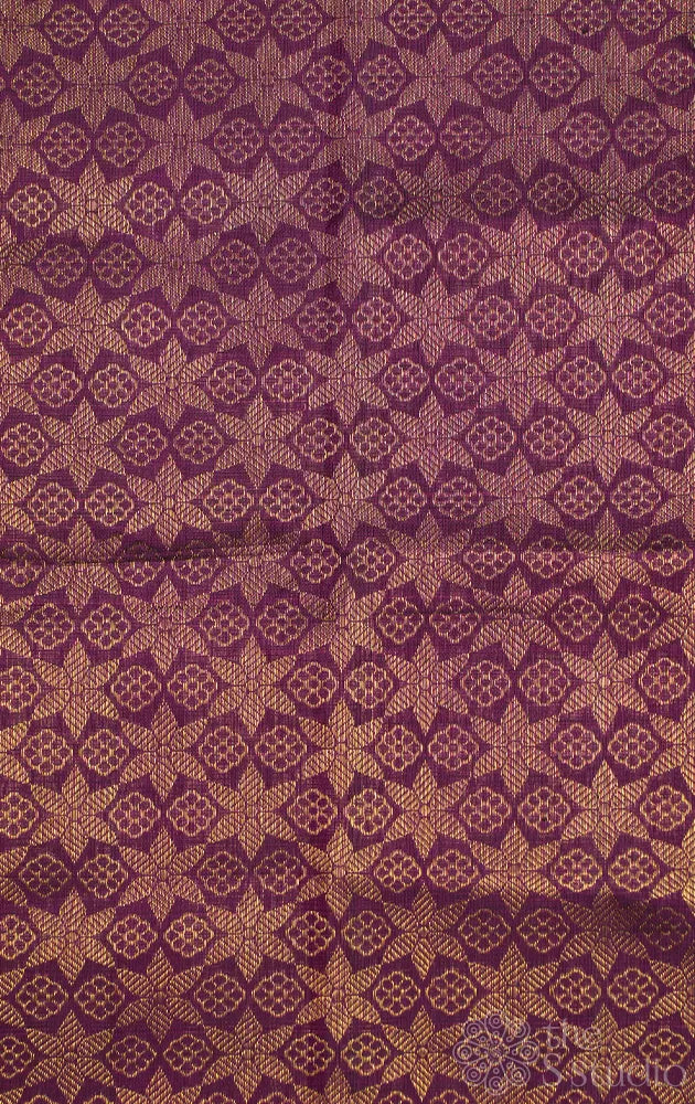 Purple kanchi silk brocade blouse material