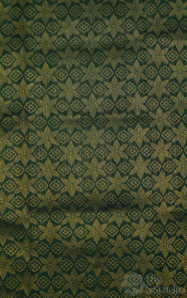 Green kanchi silk brocade blouse material