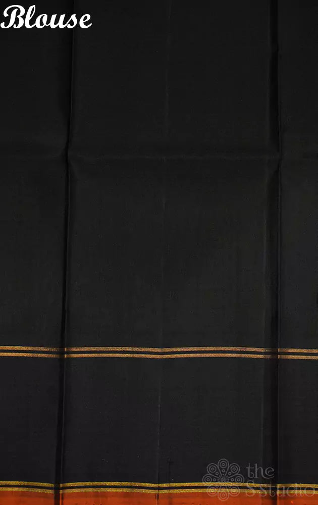 Light peach korvai kanchi silk saree with floral prints