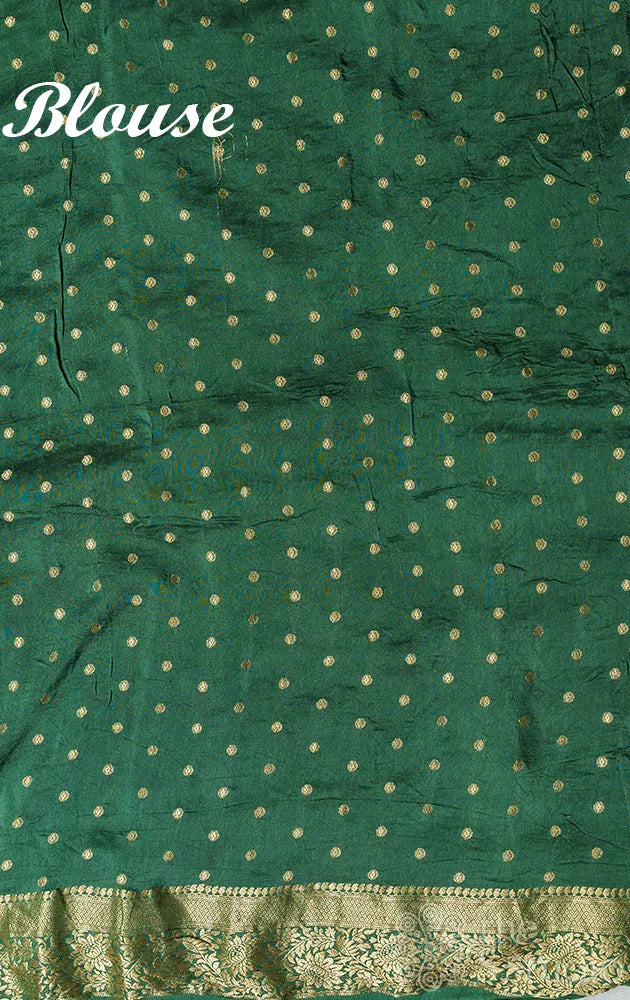 Violet Semi silk hand knotted bandhani saree with zari border