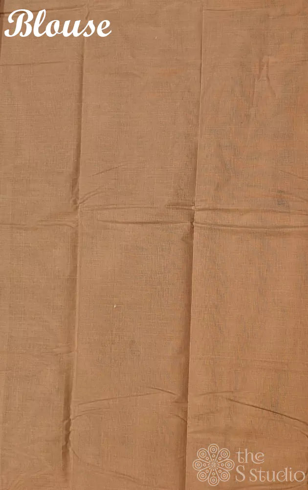 Beige kanchi cotton saree adorned with parrot motifs