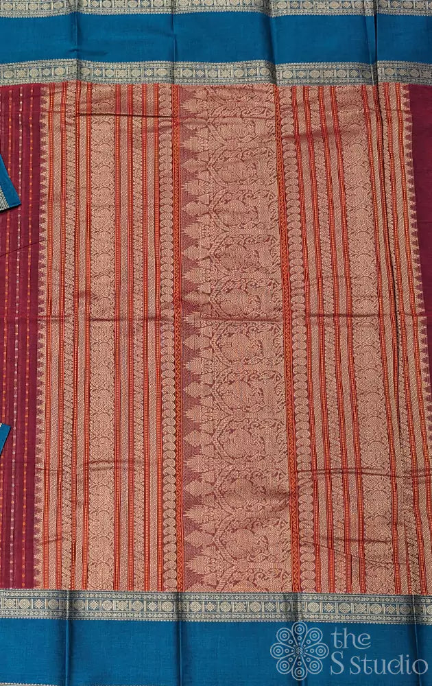 Magenta purple lakshadeepam kanchi cotton saree