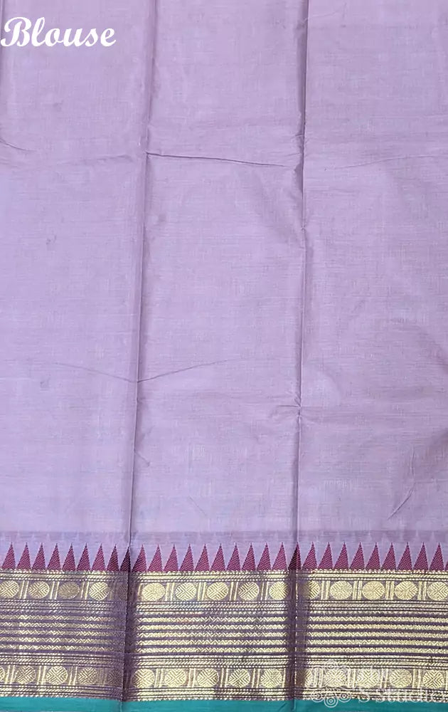 Onion pink kanchi cotton saree with zari work border