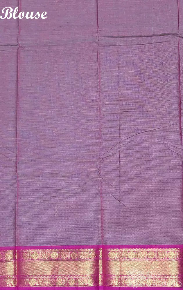 Pinkish brown dual shade Kanchi cotton saree with zari border