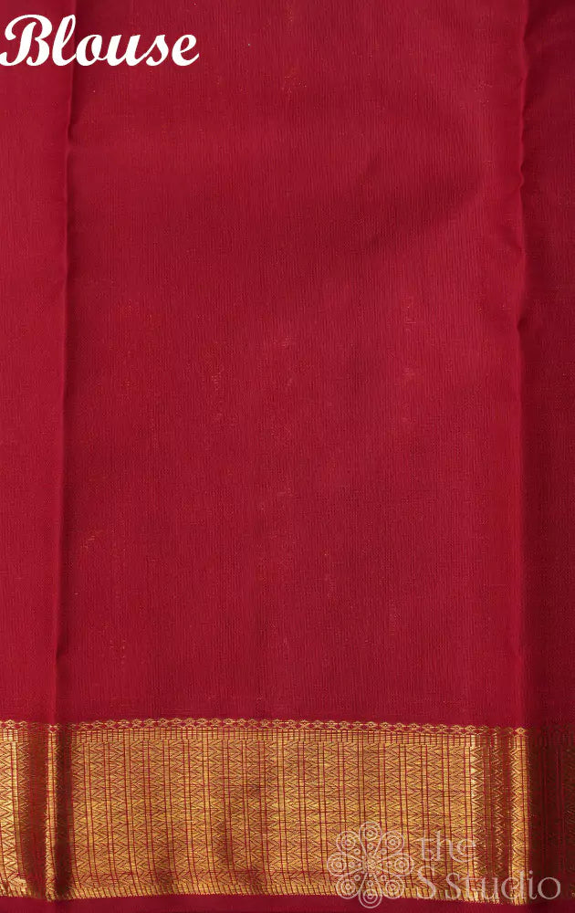 Maroon vaira oosi kanchipuram silk saree with buttas
