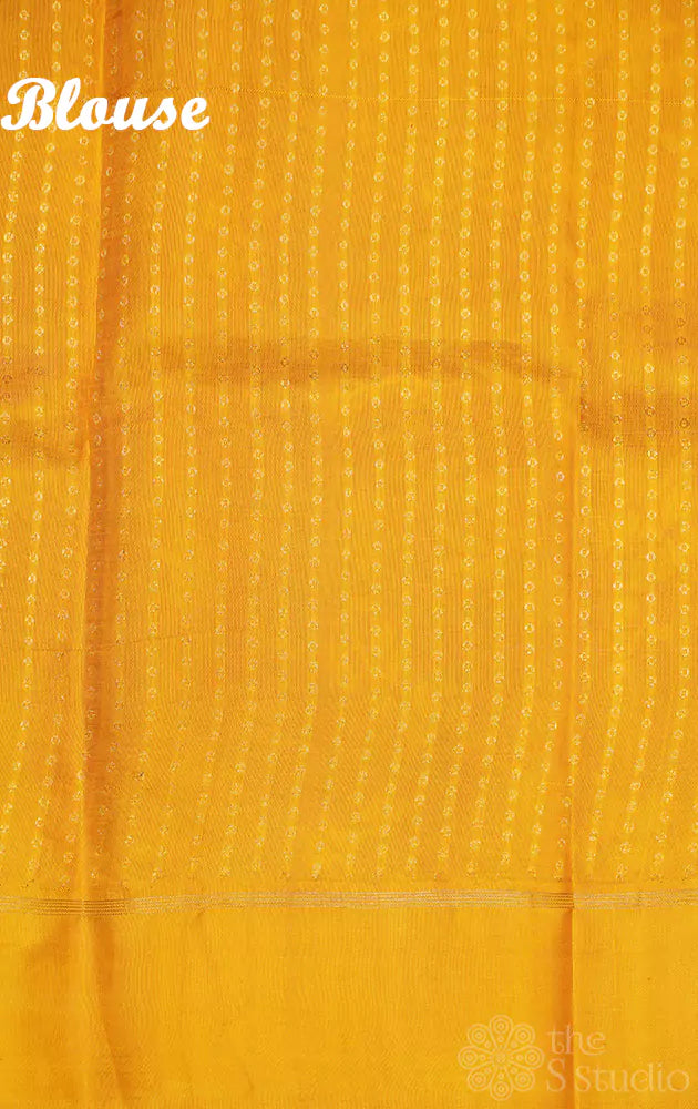 Red floral digital printed kanchi silk saree with mustard border