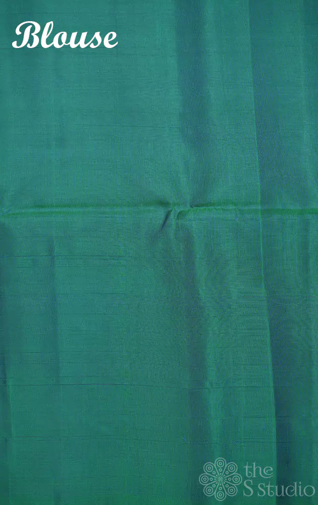 Magenta soft silk saree with hibiscus woven border