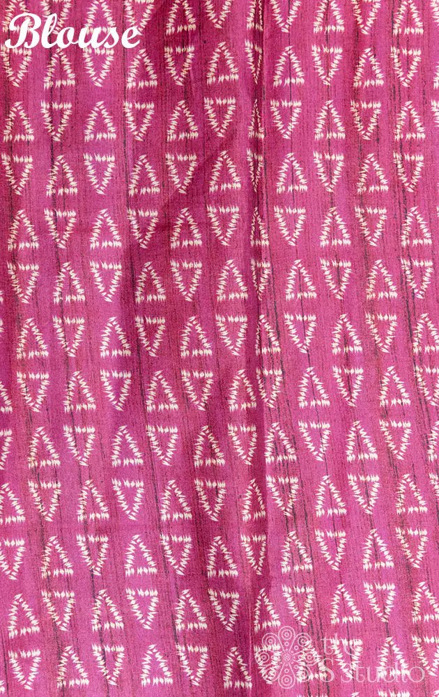 Magenta semi silk with embroidered pallu