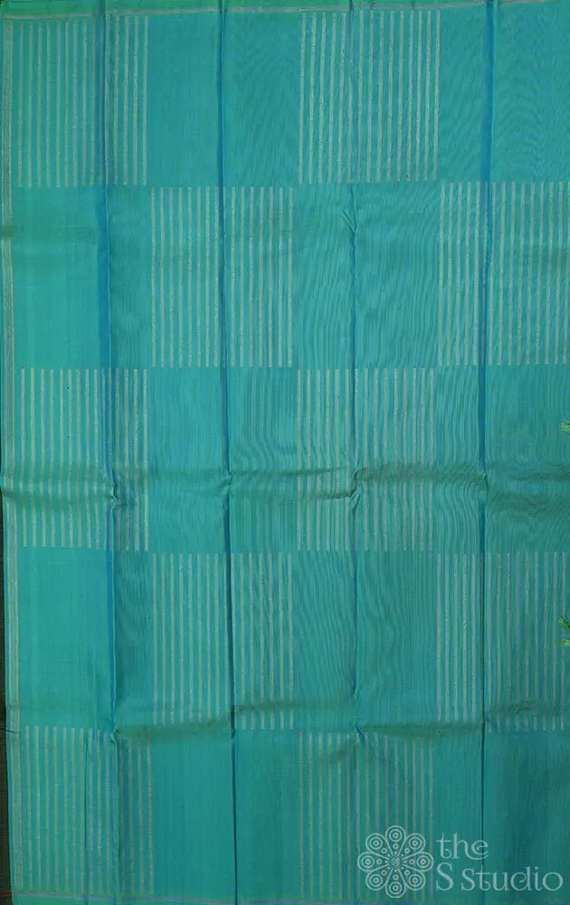 Black box pattern zari lines kanchi silk saree