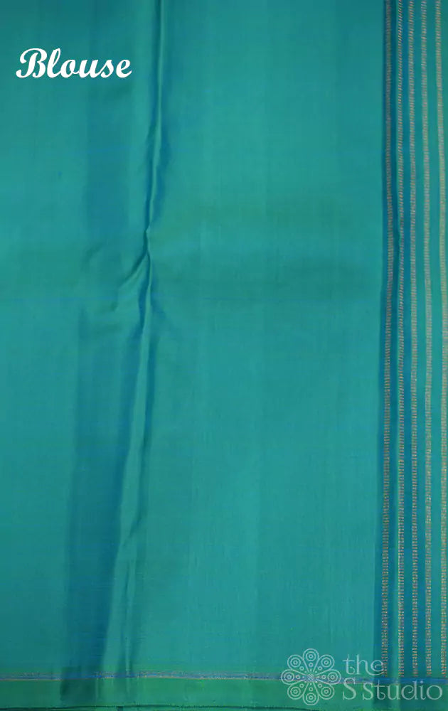 Black box pattern zari lines kanchi silk saree