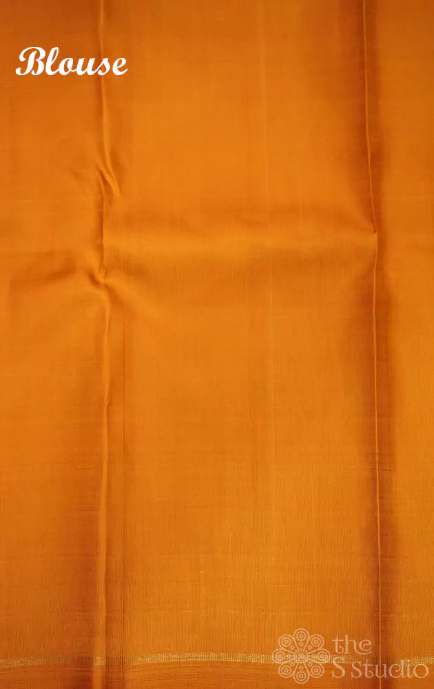 Green box pattern zari lines kanchi silk saree