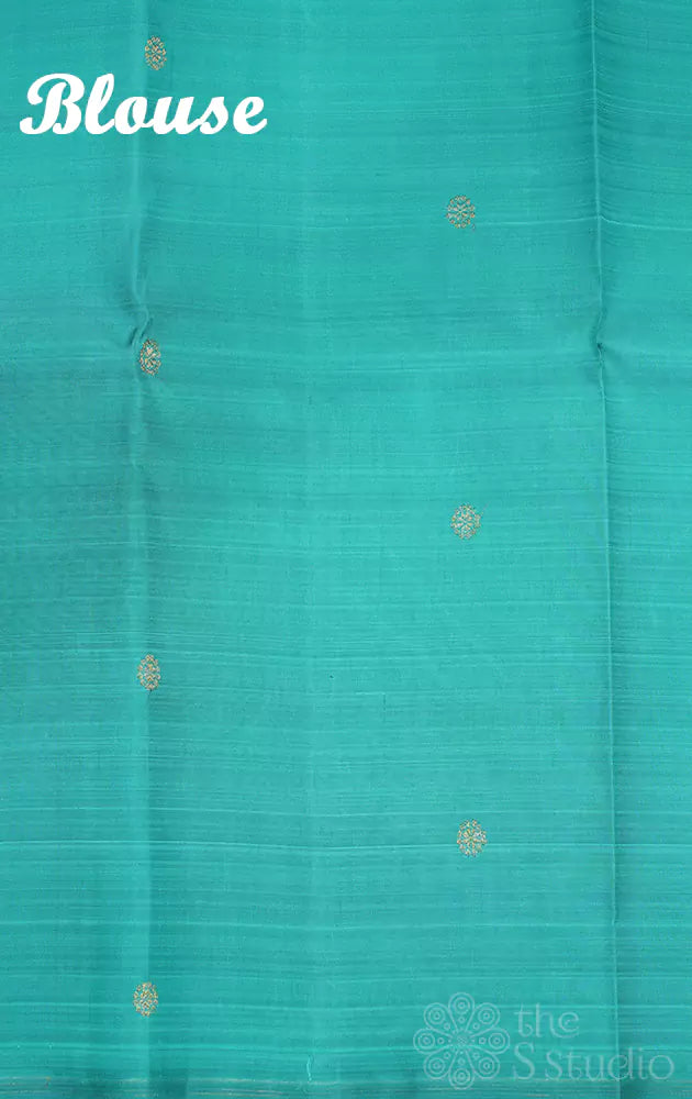 Orange kanjivaram saree without border
