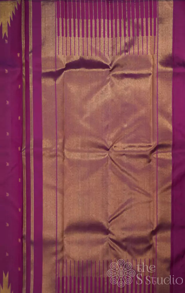 Purple temple border kanchipuram silk saree
