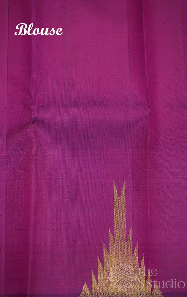 Purple temple border kanchipuram silk saree