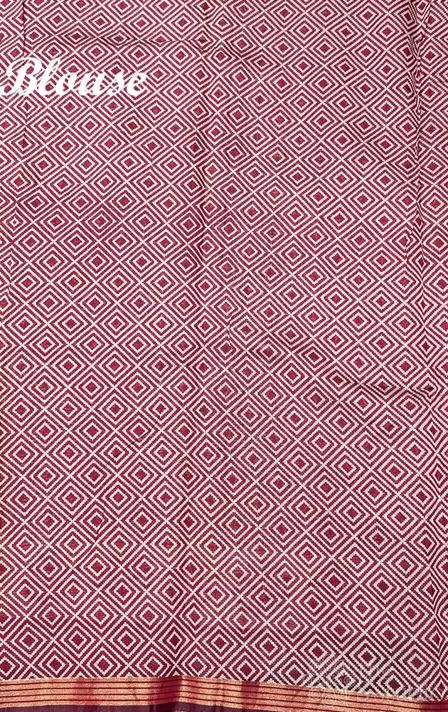 Green chanderi cotton saree with floral prints and small border