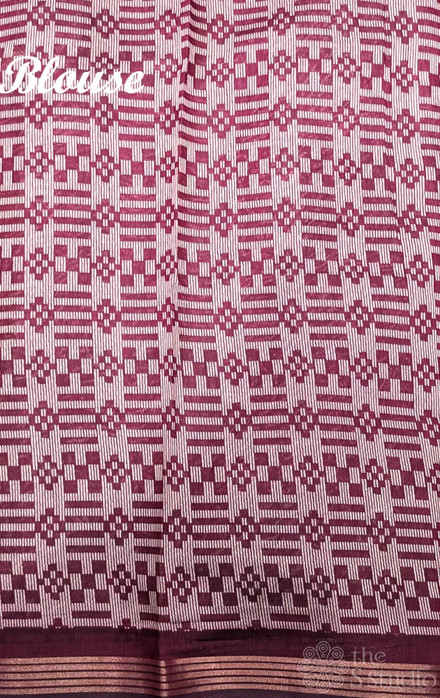 Green chanderi cotton saree with kalamkari printed pallu