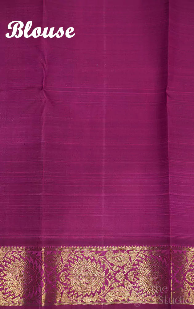 Purple kanchi silk saree with small border