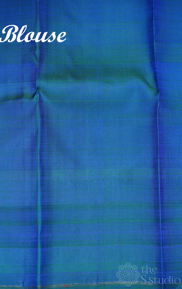 Multi colour checked kanchi silk saree with simple pallu