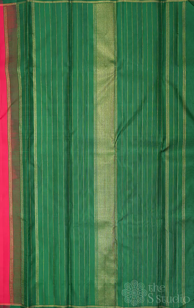 Red kanjivarm silk saree with elephant motifs